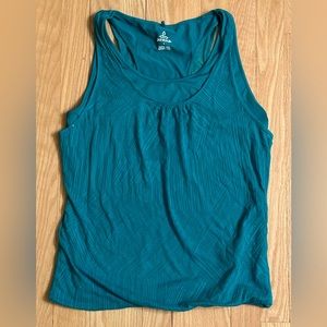 PrAna NWOT Women’s Double Layer Racerback Teal Tank Top, Size L